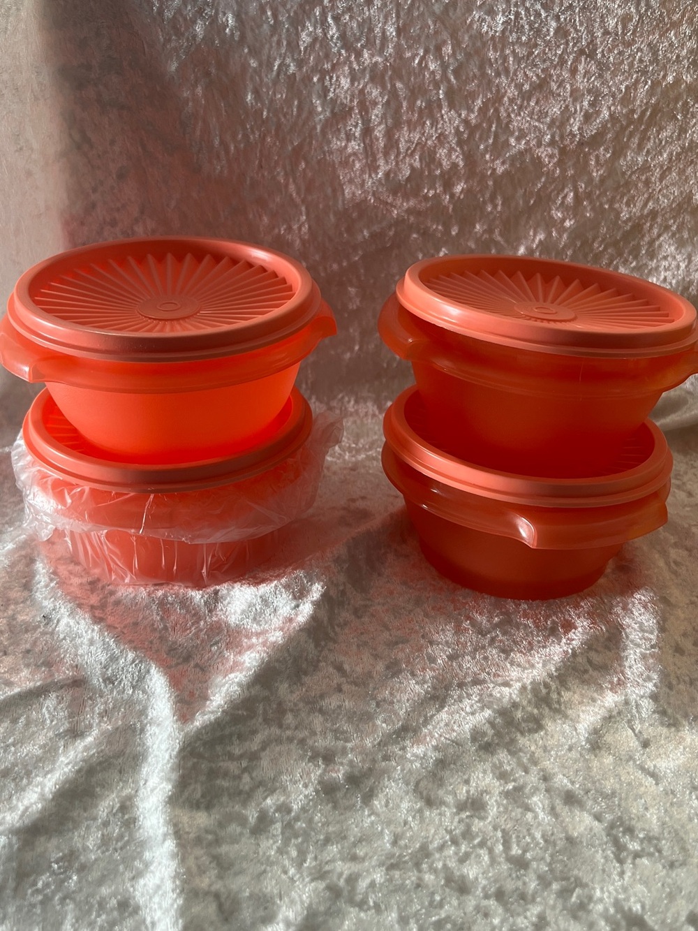 Orange Plastic Food Storage Containers with Lids - Set of 4